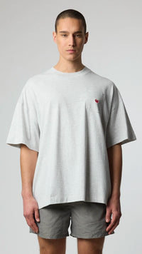 LIGHT GREY MELANGE HEART POCKET TEE