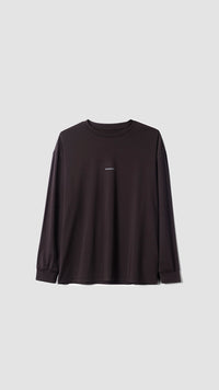 SOLID BROWN TRAIN LS TEE