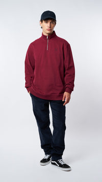 BURGUNDY REEF HALF ZIP CREW