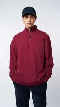 BURGUNDY REEF HALF ZIP CREW