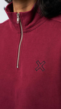 SUDADERA HALF ZIP REEF BURGUNDY