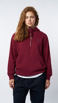 HALF ZIP HOODIE REEF BURGUNDY