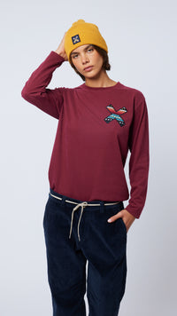 BURGUNDY CLASSIC LS TEE