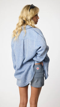 INDIGO BLUE LINEN SHIRT