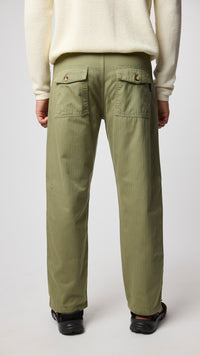 IGUANA GREEN PATCHED STRAIGHT PANT