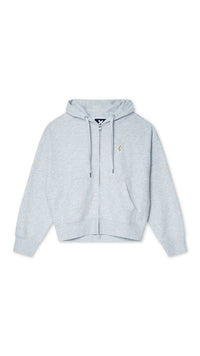 LIGHT GREY MELANGE BANANA FULL ZIP HOODIE