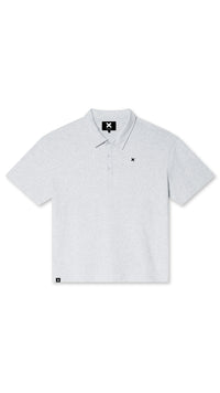 LIGHT GREY MELANGE PATCH POLO