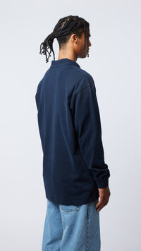 NAVY BLISS LS POLO